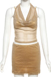 Halter Neck Skirt Set