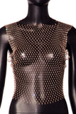 Sparkling Rhinestone Mesh Tank Top