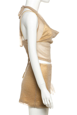 Halter Neck Skirt Set