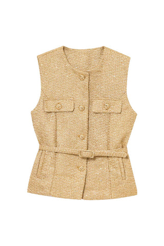 Embellished Buttoned Vest