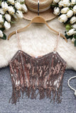 Fringe Sequin Camisole Top