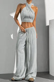 Halter Cross-Front Casual Set