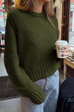 Casual Ribbed Knit Sweater