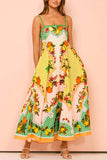 Tropical Print Flowy Casual Dress