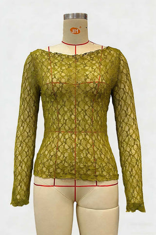 Elegant Lace Long-Sleeve Top