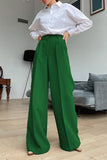 High-Waisted Tailored Casual Pants