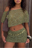 One-Shoulder Sequined Mini Dress