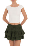 Tiered Ruffle Mini Skirt