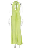 Halter Neck Evening Dress
