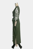 Drawstring Waist Printed Dress