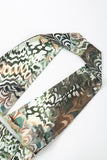 Halter Neck Maxi Dress With Abstract Print