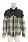 Plaid Corduroy Button-Up Shirt