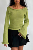 Stylish Off-Shoulder Bell Sleeve Top