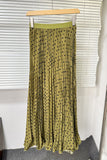 Pleated Polka Dot Maxi Skirt