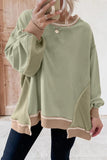Color Block Patchwork Oversize Sweatshirt