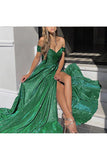 Off-Shoulder Evening Gown with Flare