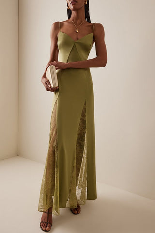 Spaghetti Strap Maxi Dress with Slit