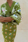 Eye Pattern Button-Front Cardigan