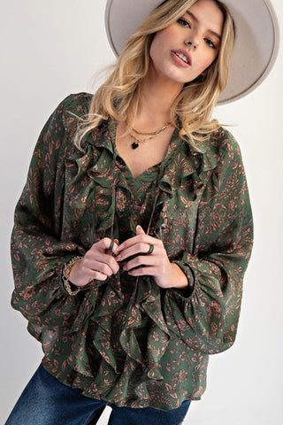 Floral Ruffled Shirt