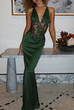 Strappy Lace Evening Dress