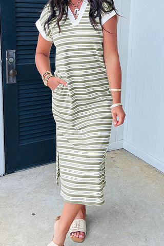 Striped Midi Casual Dress