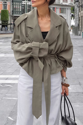 Belted Cropped Trench Coat