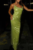 Sequin Evening Gown with Strappy Design