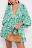 V-Neck Balloon Sleeve Romper