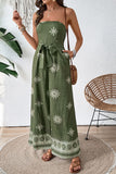 Strapless Wide-Leg Jumpsuit with Belt