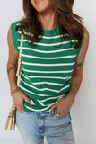 Striped Crew Neck Sleeveless Sweater Vest