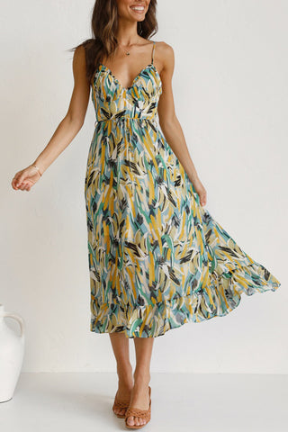 Vibrant Abstract Print Midi Dress
