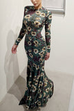 Floral Long-Sleeve Maxi Dress