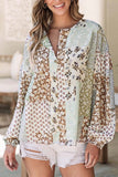 Floral Patchwork Long Puff Sleeve Shirt