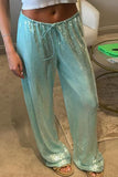 Sparkling Wide-Leg Casual Pants