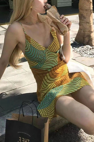 Abstract Print Cami Dress