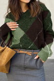 Argyle Pattern V-Neck Sweater