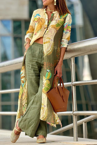 Artistic Print Longline Shirt Dress