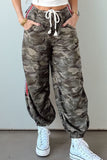 Drawstring Casual Camouflage Pants