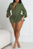 Button-Front Drawstring Romper