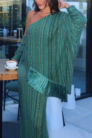 Zigzag Patterned Casual Maxi Dress