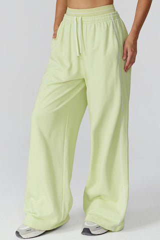 Relaxed Wide-Leg Joggers with Contrast Trim