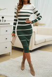 Striped Knit Bodycon Dress