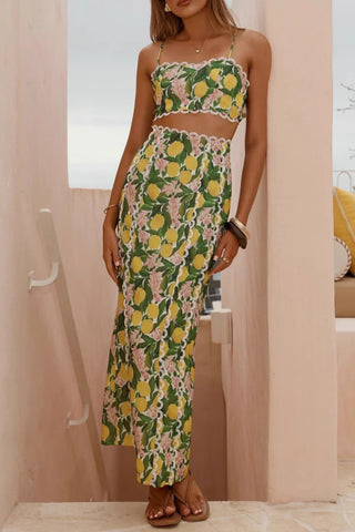 Floral Print Skirt Set