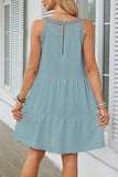 Sleeveless Crochet Trim Casual Dress