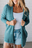 Hollowed Knit Open Front Cardigan