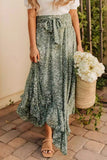 Floral Wrap-Tie Rayon Midi Skirt