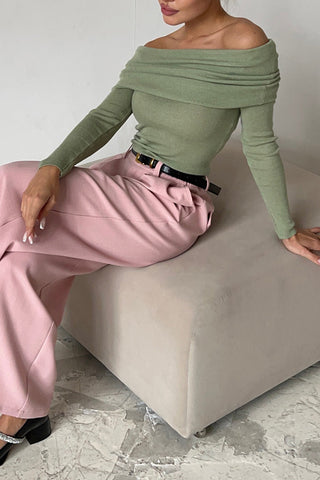 Off-The-Shoulder Knit Sweater