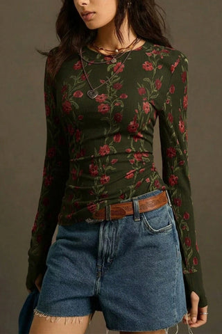 Floral Long-Sleeve T-Shirt
