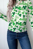 Shamrock Print Long Sleeve T-Shirt