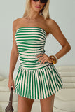 Strapless Striped Casual Dress